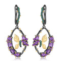 Natural Gemstone Butterfly Earrings 925 Sterling Silver