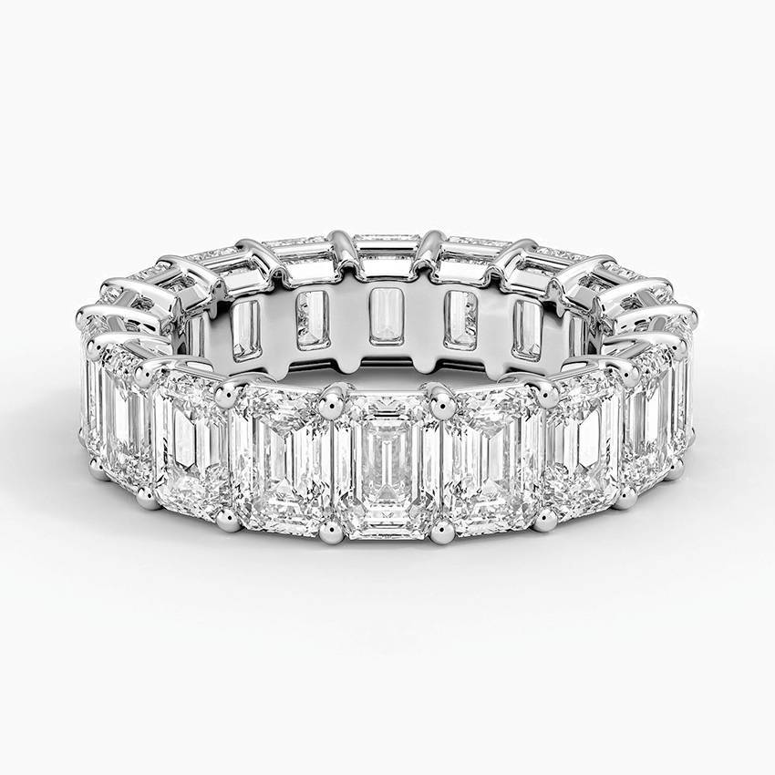 Emerald Cut Moissanite Ring 9K/10K/14K/18K Gold - Close Up