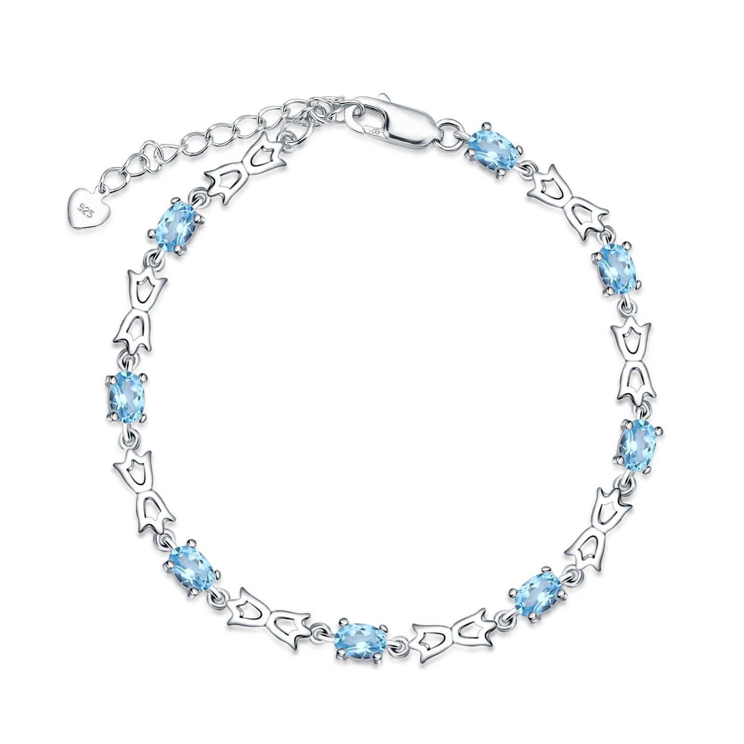 Topaz Designer Bracelet 925 Sterling Silver